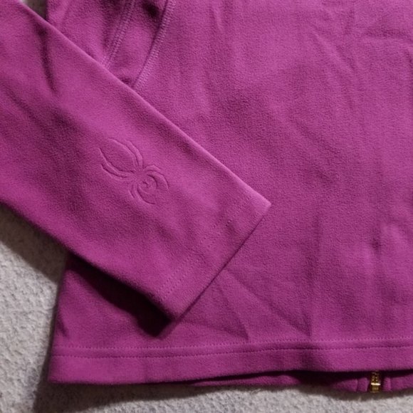 Spyder Pink Soft Fleece Full Zip Up Sweatshirt - Picture 8 of 8